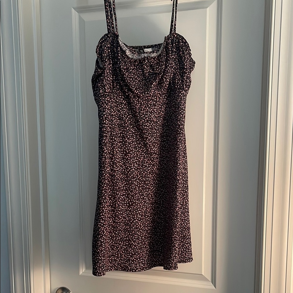 H&M Black Mini Dress with Ditzy Floral Print